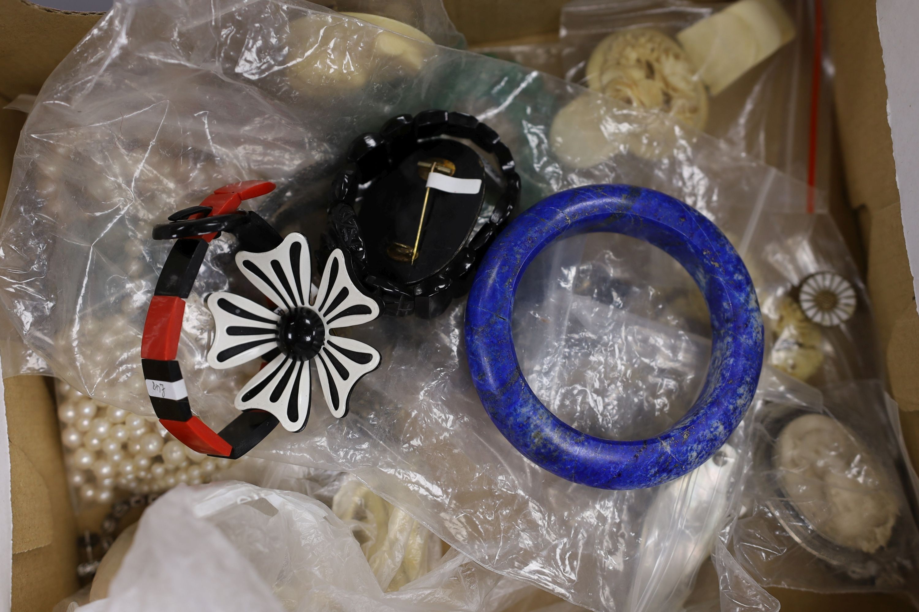 A quantity of assorted costume jewellery and other items including lorgnettes